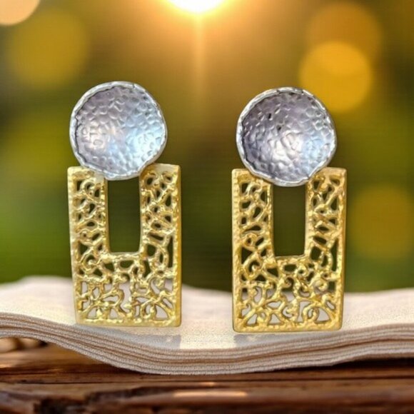 🆕️18K Gold Plated Exclusive Artisan Turkish Statement Earrings ✨ Bold & Elegant - Picture 14 of 14